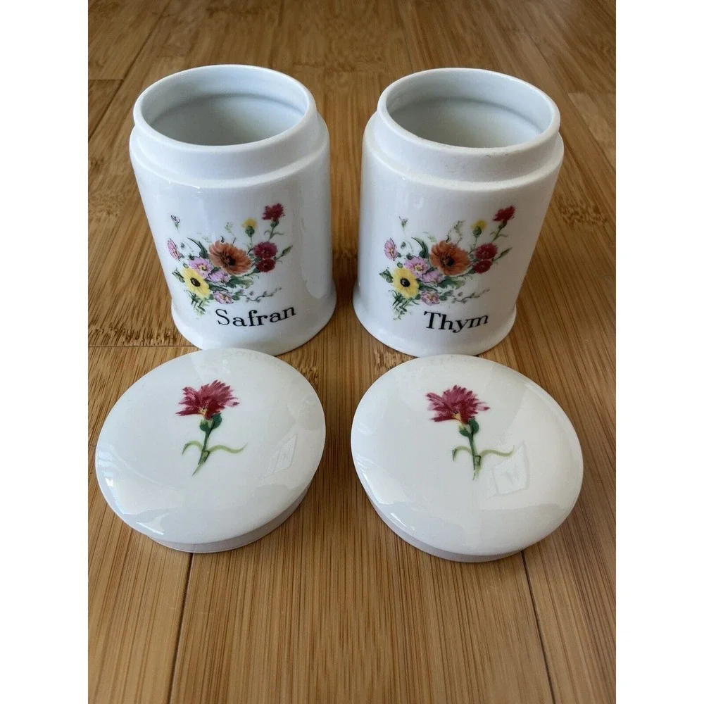 Vintage Pr Apilco Porcelain France Apothecary Style Spice Herb Jar Bottle‎ Thym